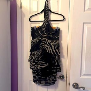 Zara halter zebra print dress